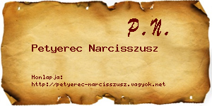 Petyerec Narcisszusz névjegykártya